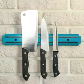 Держатель для ножей магнитный доляна, 33 см, цвет голубой