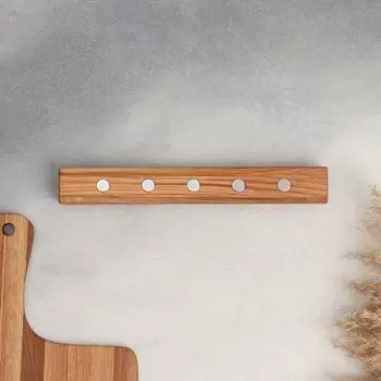 Держатель деревянный для ножей магнитный adelica, 30 см, на 5 ножей, дуб