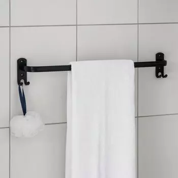 Держатель для полотенец, 4 крючка, 58107,5 см, цвет черный