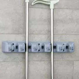 Держатель для швабр и метел с крючками доляна, крепление саморезы, 418 см, 5 секций