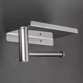 Держатель для туалетной бумаги с полочкой, 18109 см, хромированный