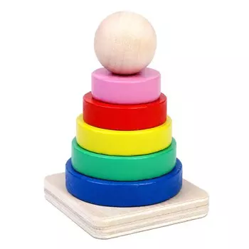 Пирамидка детская деревянная