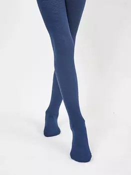 Детские однотонные ажурные колготки темно-синего цвета