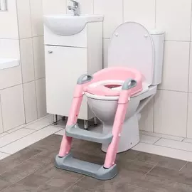 Детское сиденье на унитаз, цвет серый/розовый