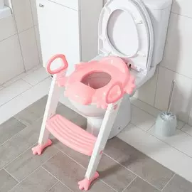 Детское сиденье на унитаз со ступенькой