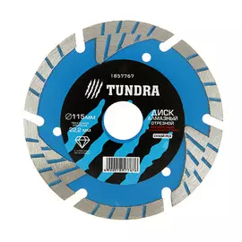 Диск алмазный отрезной тундра, turbo-сегмент с защитными секторами, сухой рез, 11522 мм
