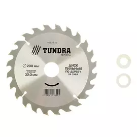 Диск пильный по дереву тундра, быстрый рез, 20032 мм (кольца на 22.20,16), 24 зуба