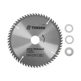 Диск пильный по дереву тундра, точный рез, 20032 мм (кольца на 22.20,16), 60 зубьев