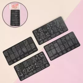 Диски для стемпинга металлические, 12 × 6 см, 4 шт