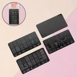 Диски для стемпинга металлические, 12 × 6 см, 4 шт