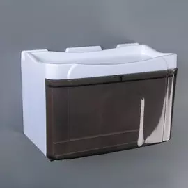 Диспенсер бумажных полотенец в листах и рулонах, 22×13×14 см, пластик, цвет бело-коричневый