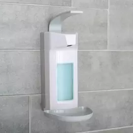 Диспенсер для антисептика/жидкого мыла локтевой, 1 л, пластик, цвет белый