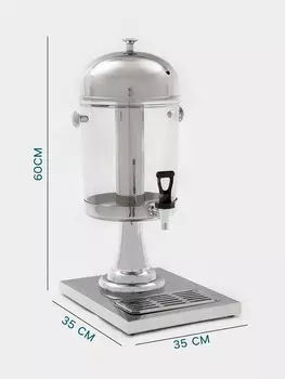 Диспенсер для напитков hanna knvel, 8 л, 350260600 мм, нержавеющая сталь, серебристый