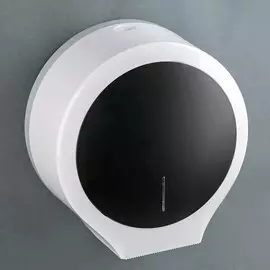 Диспенсер туалетной бумаги 29×26×13 см, втулки 5.7 см и 4.5 см, пластик, цвет белый с чёрным
