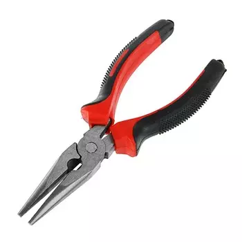 Длинногубцы лом, шлифованные, двухкомпонентные рукоятки, 160 мм