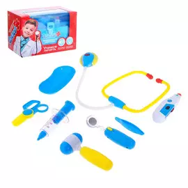 Доктор+ набор доктора в чемоданчике, 8 предметов, звук, свет