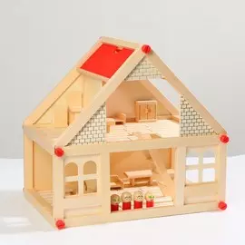 Домик кукольный с мебелью, 4 фигурки, 39 элементов