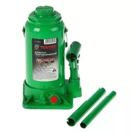 Домкрат гидравлический бутылочный tundra 15 т, высота подъема 225-425 мм