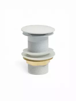 Донный клапан zein engr, большая кнопка, без перелива, нержавеющая сталь, белый