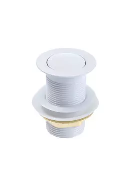 Донный клапан zein engr, маленькая кнопка, без перелива, нержавеющая сталь, белый