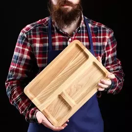 Доска-поднос для подачи суши, роллов, 30 х 25 см, массив дуба