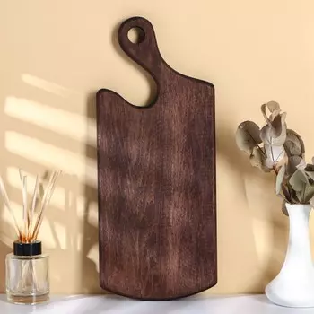 Доска разделочная деревянная для подачи с ручкой adelica, 38162 см, темный граб