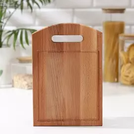 Доска разделочная доляна, 28×19,5×1,2 см, с желобком, бук