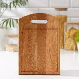 Доска разделочная доляна, 30×20×1,2 см, с желобком, дуб