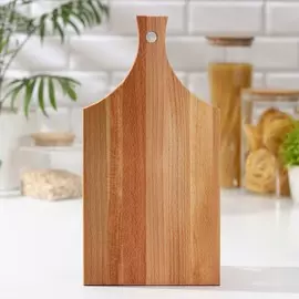 Доска разделочная доляна, 35×18×1,2 см, с прямой ручкой, бук