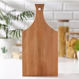 Доска разделочная доляна, 39×20×1,2 см, с прямой ручкой, бук