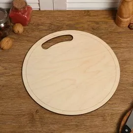 Доска разделочная двухсторонняя, круглая, ручка вырез, 28280.6 см