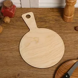 Доска разделочная двухсторонняя, круглая, с ручкой, 30×20×0.6 см