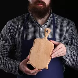 Доска разделочная, фигурная, 25 х 14 см, цельный массив бука