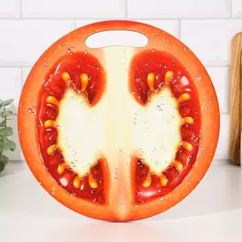 Доска разделочная и сервировочная круглая кухонная