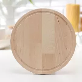 Доска разделочная деревянная круглая доляна