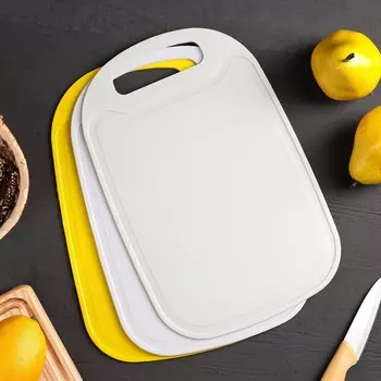 Доска разделочная доляна, прямоугольная, 32.521 см, пластик, белая