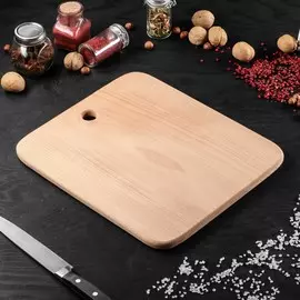 Доска разделочная, прямоугольная, 35 х 30 см, цельный массив бука