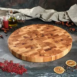 Доска разделочная торцевая, d=40 см, h=3,5 см, массив ясеня