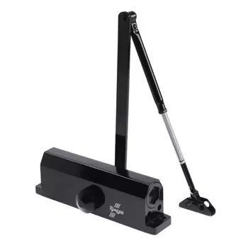 Доводчик дверей тундра d=150bl, до 150 кг, черный