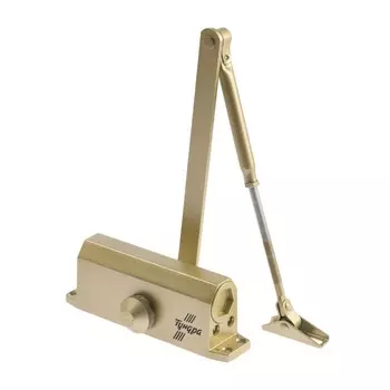 Доводчик дверной тундра d=60gp, до 60 кг, цвет золото