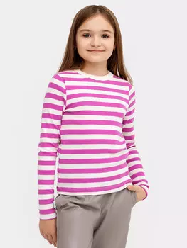 Джемпер для девочек молочный в розовую полоску