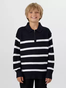 Джемпер для мальчиков черный в полоску