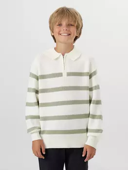 Джемпер для мальчиков молочный в полоску