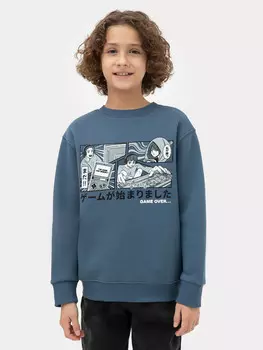 Джемпер для мальчиков синий с печатью