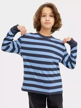 Джемпер для мальчиков в серо-голубую полоску