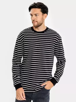 Джемпер мужской в молочно-черную полоску