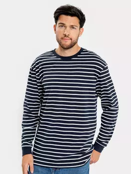 Джемпер мужской в молочно-синюю полоску