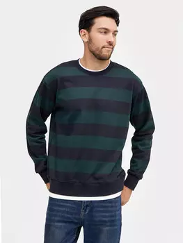 Джемпер мужской в сине-зеленую полоску