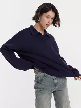 Джемпер поло женский синий