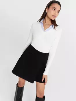 Джемпер женский белый с имитацией рубашки